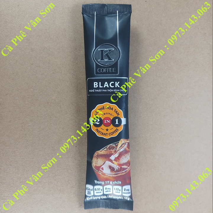 Gói nhỏ 17g cà phê đen K Coffee Black Phúc Sinh 2 in 1