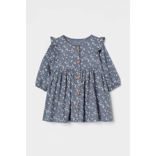 [HM AUTH] Váy hoa nhí xanh bé gái đẹp sang chảnh thô mềm chuẩn auth