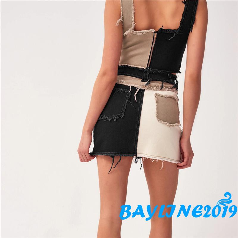 Váy Ôm Dáng Phối Màu Thời Trang Cho Nữ