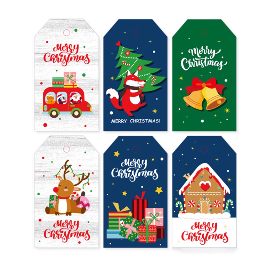 1 Bộ Thẻ Giấy Họa Tiết Giáng Sinh Màu Sắc Tươi Sáng Mượt Mà Bắt Mắt DIY Treo Trang Trí Nhà Cửa