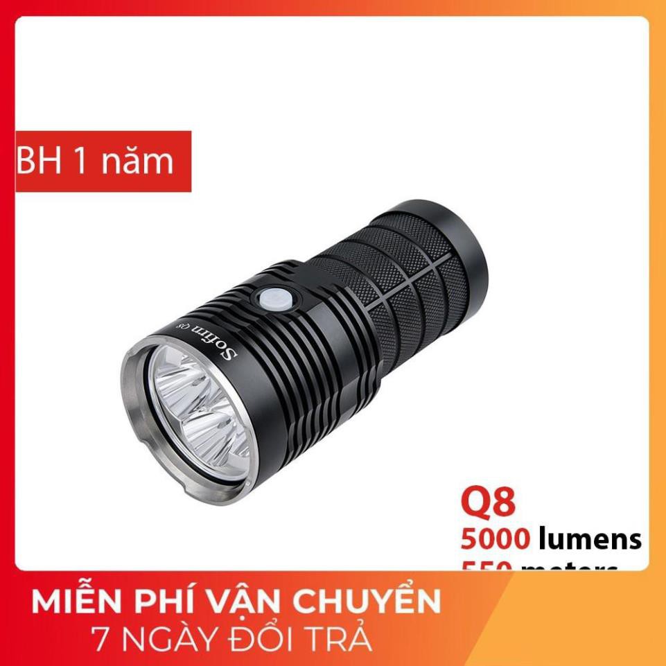 [BẢN MỚI NHẤT] [SÁNG CHÓI LÓA] Đèn pin đèn sạc  SOFIRN Q8 4 LED XPL Hi độ sáng 5000lm, chiếu xa 550m UI NarsilM 4 pi