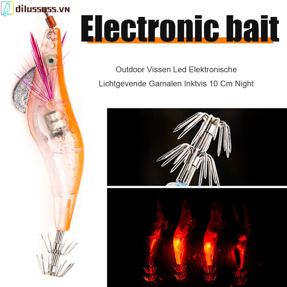Mồi Câu Cá Giả Hình Con Mực Gắn Đèn LED