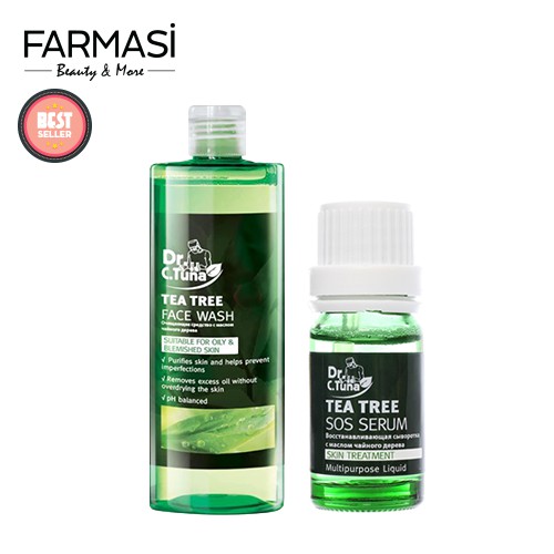 Gel Rửa Mặt 225ml hoặc Serum Tea Tree 10ml Dành Cho Da Mụn và Da Dầu Farmasi