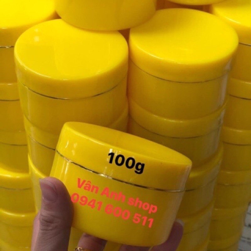 Hủ đựng kem 100g màu vàng Free ship HCM