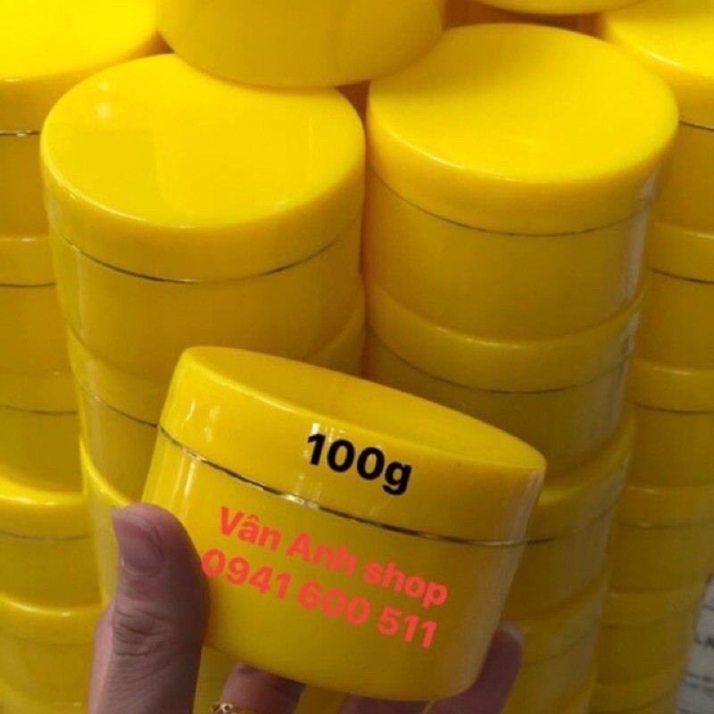 Hủ đựng kem 100g màu vàng[Siêu bóng siêu rẻ đẹp] Free ship HCM