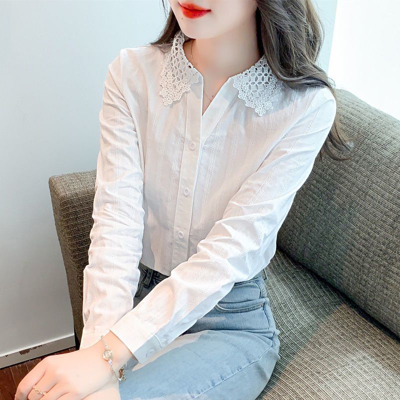 áo croptop áo sơ mi áo sơ mi tay ngắn áo kiểu nữ Áo Sơ Mi Cotton Nguyên Chất Phong Cách Phương Tây Thời Trang Mùa Thu 2022 Cho Nữ