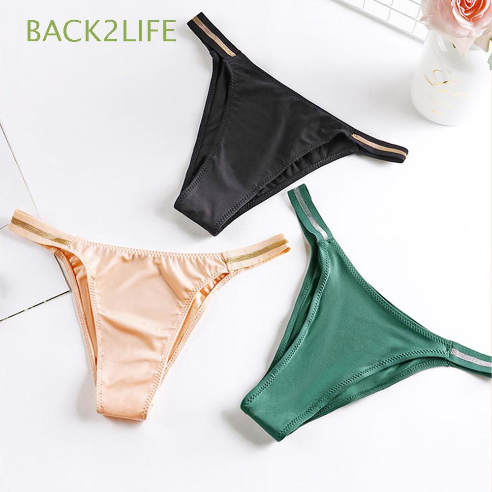 Quần Lót Chữ T Bằng Lụa Lạnh Không Đường May Quyến Rũ Thoải Mái Cho Nữ