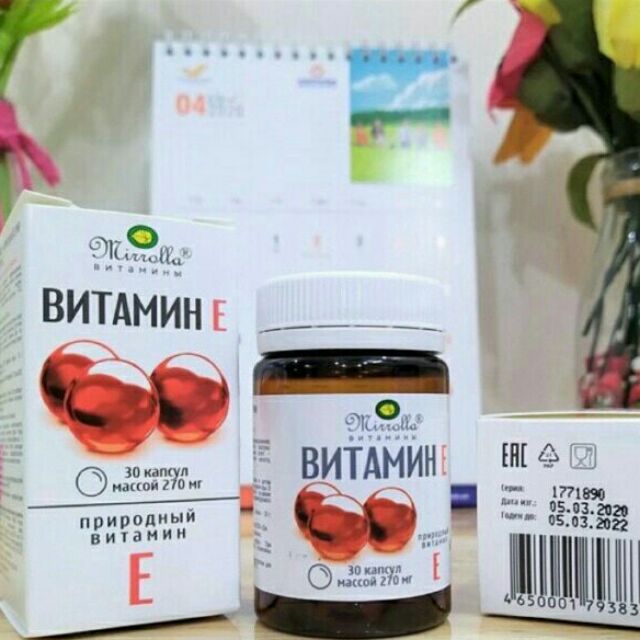 VITAMIN E MIROLA (MIRROLLA) ĐỎ NỘI ĐỊA NGA MẪU MỚI 30 VIÊN