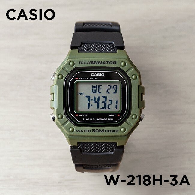 Đồng Hồ Nam Casio Standard W-218H-3AVDF Chính Hãng - Dây Nhựa | Casio Standard W-218H-3A