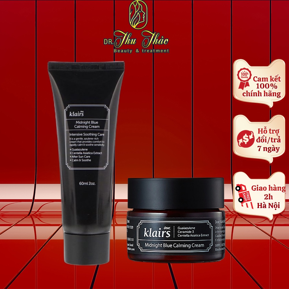 Kem dưỡng Klairs Midnight Blue Calming Cream cấp ẩm và phục hồi da 30ml, 60ml