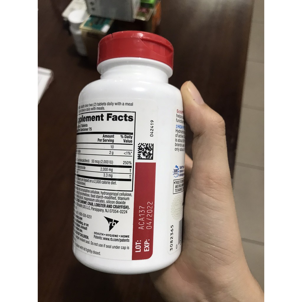 xương khớp Schiff Glucosamine 2000mg Plus Vitamin D3