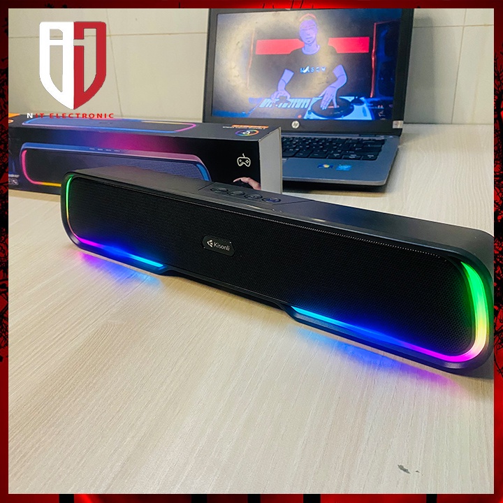 Loa bluetooth soundlbar Kisonli Led-913 máy tính nghe nhạc led RGB loa vi tính bass mạnh