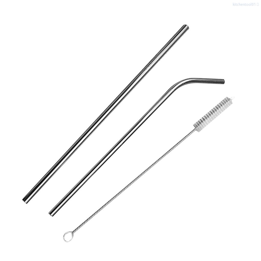 Cọ Vệ Sinh Ống Hút Bằng Thép Không Gỉ Mềm Dài 21.5cm Có Thể Tái Sử Dụng Tiện Lợi Cho Nhà Bếp Mã 21.5cm01