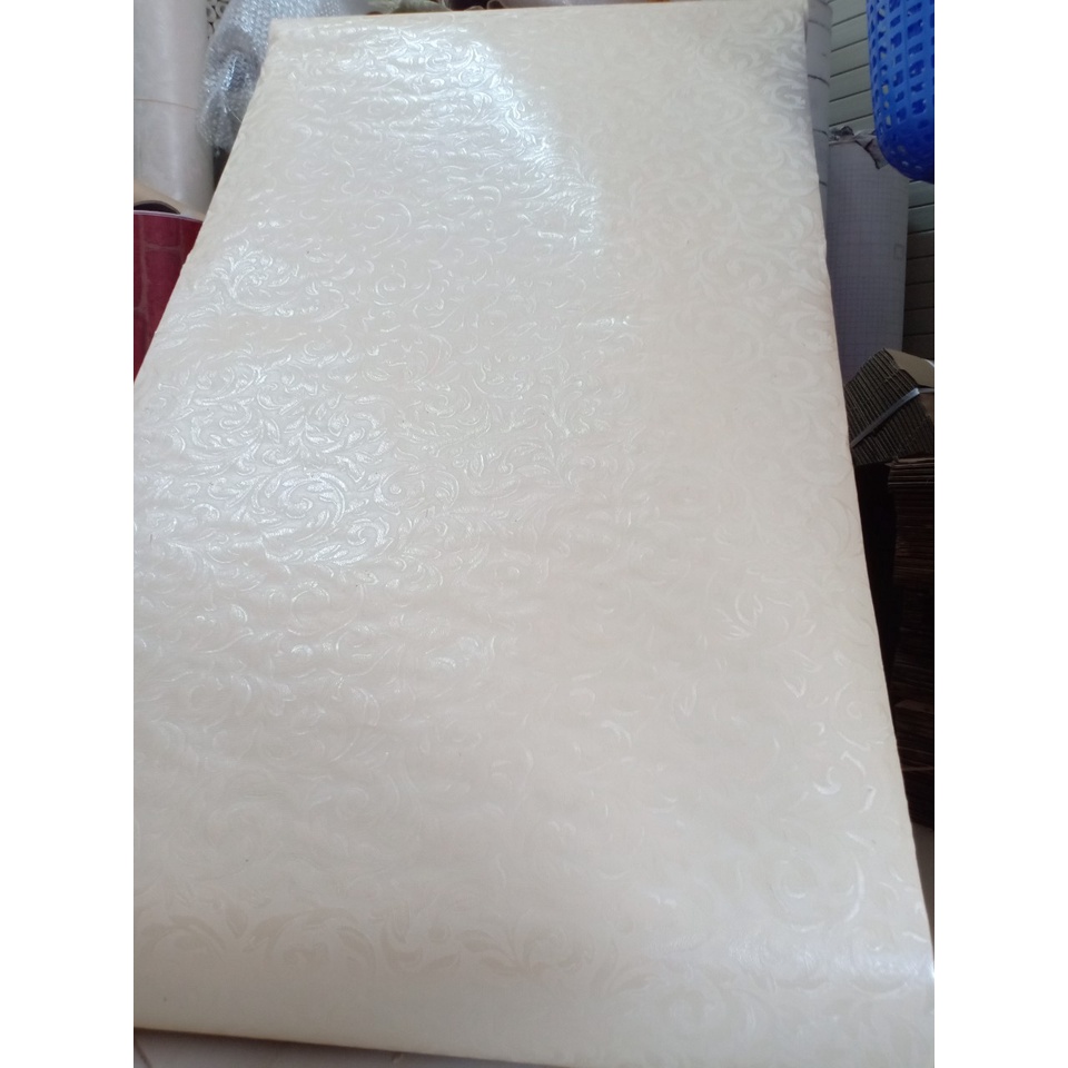 1 mét decal giấy dán tường khổ 60cm xoắn hoa kem keo sẵn