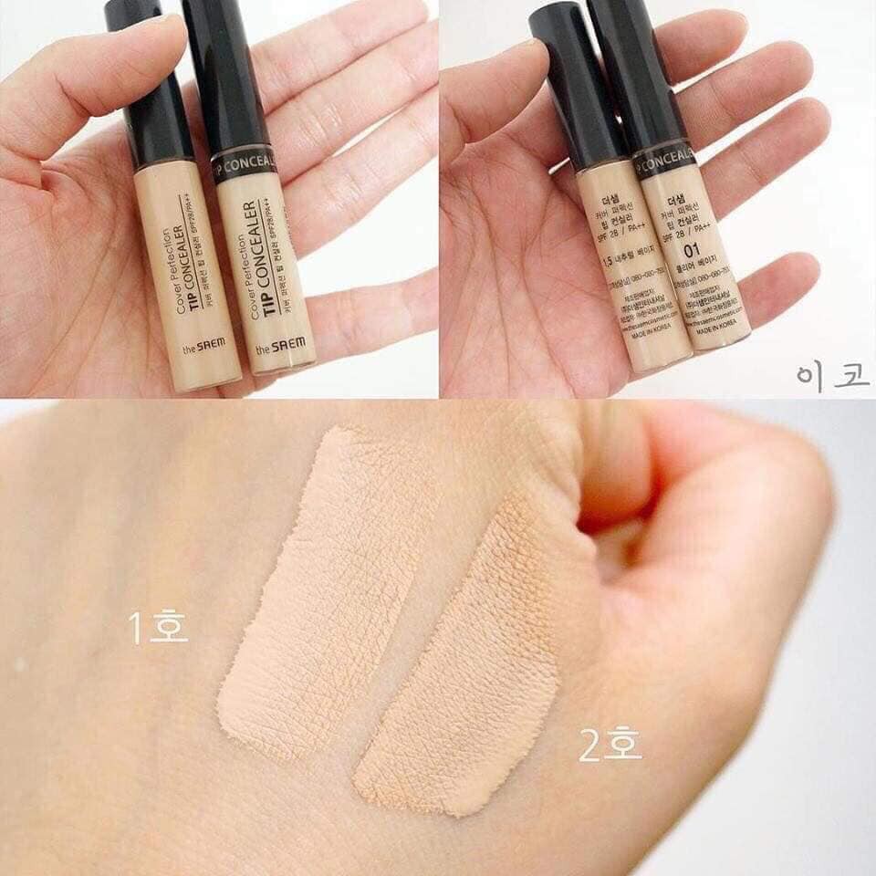 [Combo 2 sản phẩm] Kem che khuyết điểm The Saem Cover Perfection Tip Concealer (6.5g x 2SP) | BigBuy360 - bigbuy360.vn