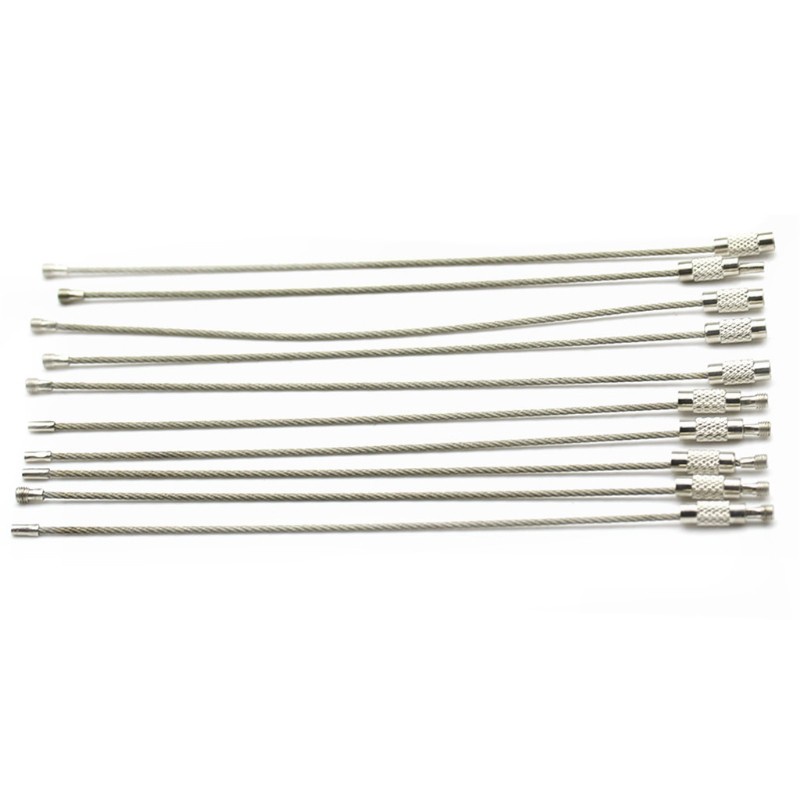 Set 10 dây cáp làm móc khóa bằng thép không gỉ tiện dụng