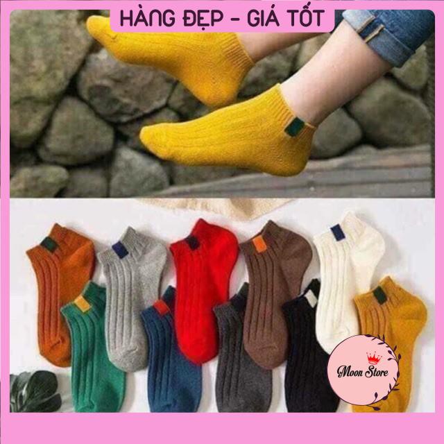 Tất nữ 7 màu nữ cổ ngắn phong cách Vintage hàng xuất Hàn xịn