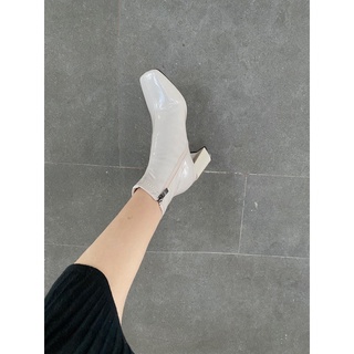 💖FULLBOX BOOT💖 Bốt ngắn cổ nữ da bóng khóa cạnh