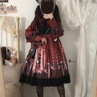 [có sẵn] Đầm / Váy Lolita OP Red Memory (brand Sleep doll)