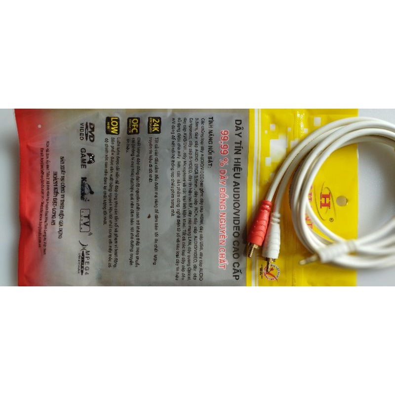 Dây Tính Hiệu Cáp loa jack 3.5 ra 2 AV hoa sen dài 1.8M 3M 5M 10M 15M CAO CẤP