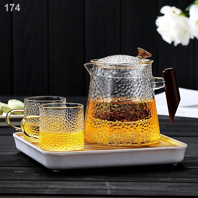 [Mới nhất ]Ấm trà thủy tinh chịu nhiệt dày gia dụng lọc nước tách búa hạt gỗ bộ thơm