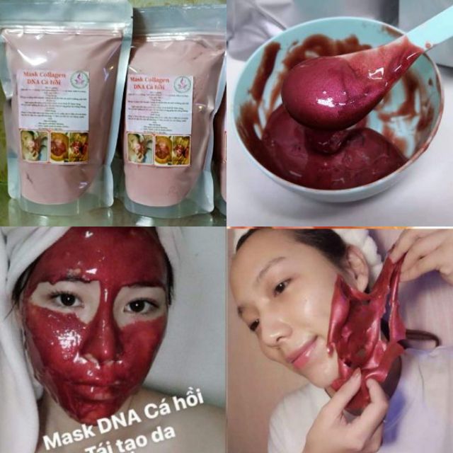 1kg mặt nạ collagen DNA cá hồi handmade dưỡng trắng da cấp ẩm