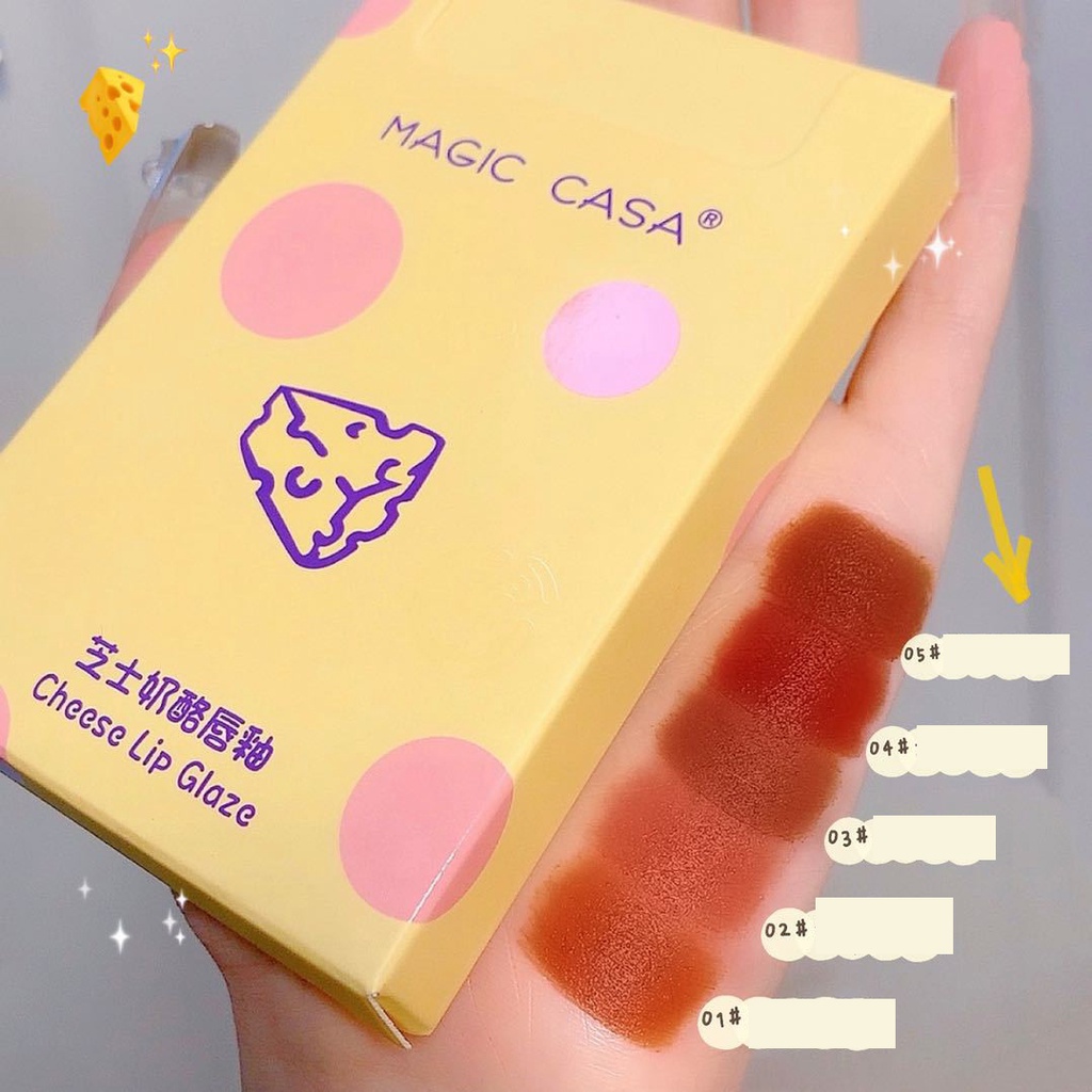 Set 5 Son Môi Màu Nhung Lì Hình Phô Mai Xinh Xắn