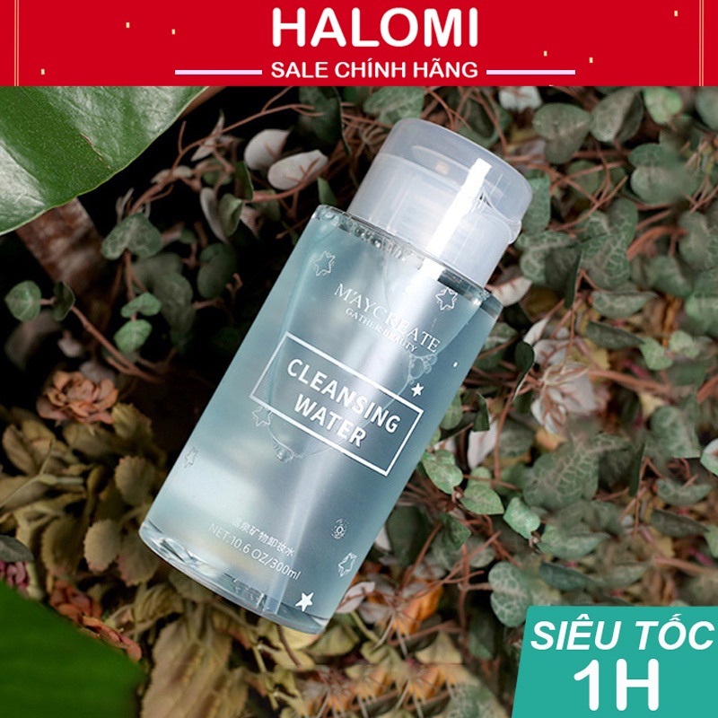 Nước Tẩy Trang Maycreate Nắp Trắng 300Ml Làm Sạch Sâu Bụi Bẩn Chính Hãng Halomi