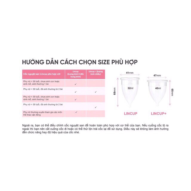 [mua 1 tặng 7] BỘ CỐC NGUYỆT SAN LINCUP CHÍNH HÃNG MẪU MỚI NHẤT