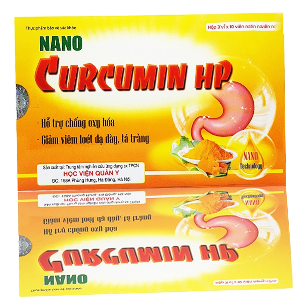 Hỗ Trợ Bệnh Đau Dạ Dày - Nano Curcumin Hp Học Viện Quân Y - Giảm Viêm Loét Dạ Dày, Hành Tá Tràng | BigBuy360 - bigbuy360.vn