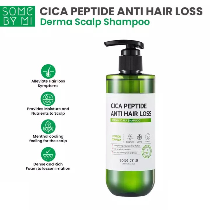 Dầu gội ngăn ngừa rụng tóc, làm sạch tóc Some By Mi Cica Peptide Anti-Hair Loss Derma Scalp Shampoo 285ml