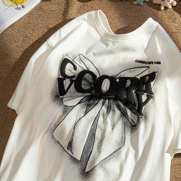 Áo Thun Tay Ngắn Phong Cách retro Mỹ Hợp Thời Trang Mùa Hè Mới Cho Cặp Đôi