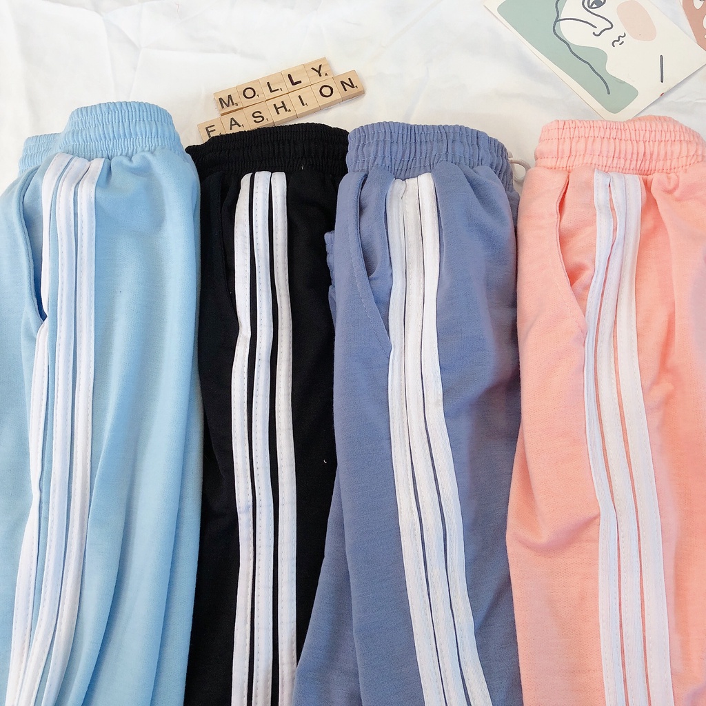 QUẦN SHORT LỬNG 3 SỌC Unisex nam nữ ❤️ Quần đùi 3 Line thể thao form rộng Freesize Molly Fashion