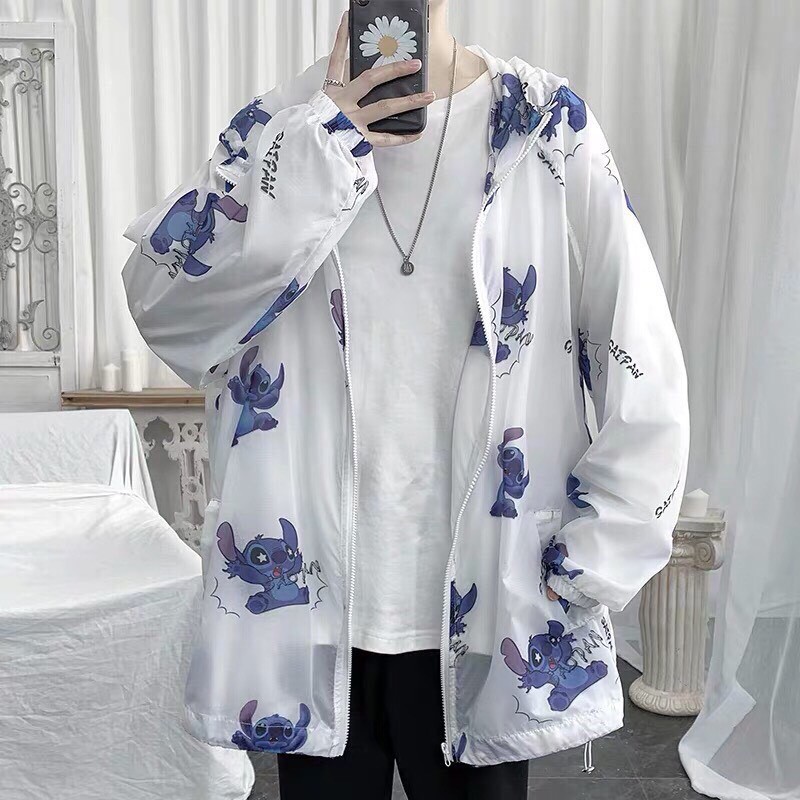 [Ảnh Thật]Áo Khoác Dù Nữ Form Rộng Có Mũ Nón In Hình Stick 3D Mero Cao Cấp Ulzzang Nam Form Rộng Unisex AK08