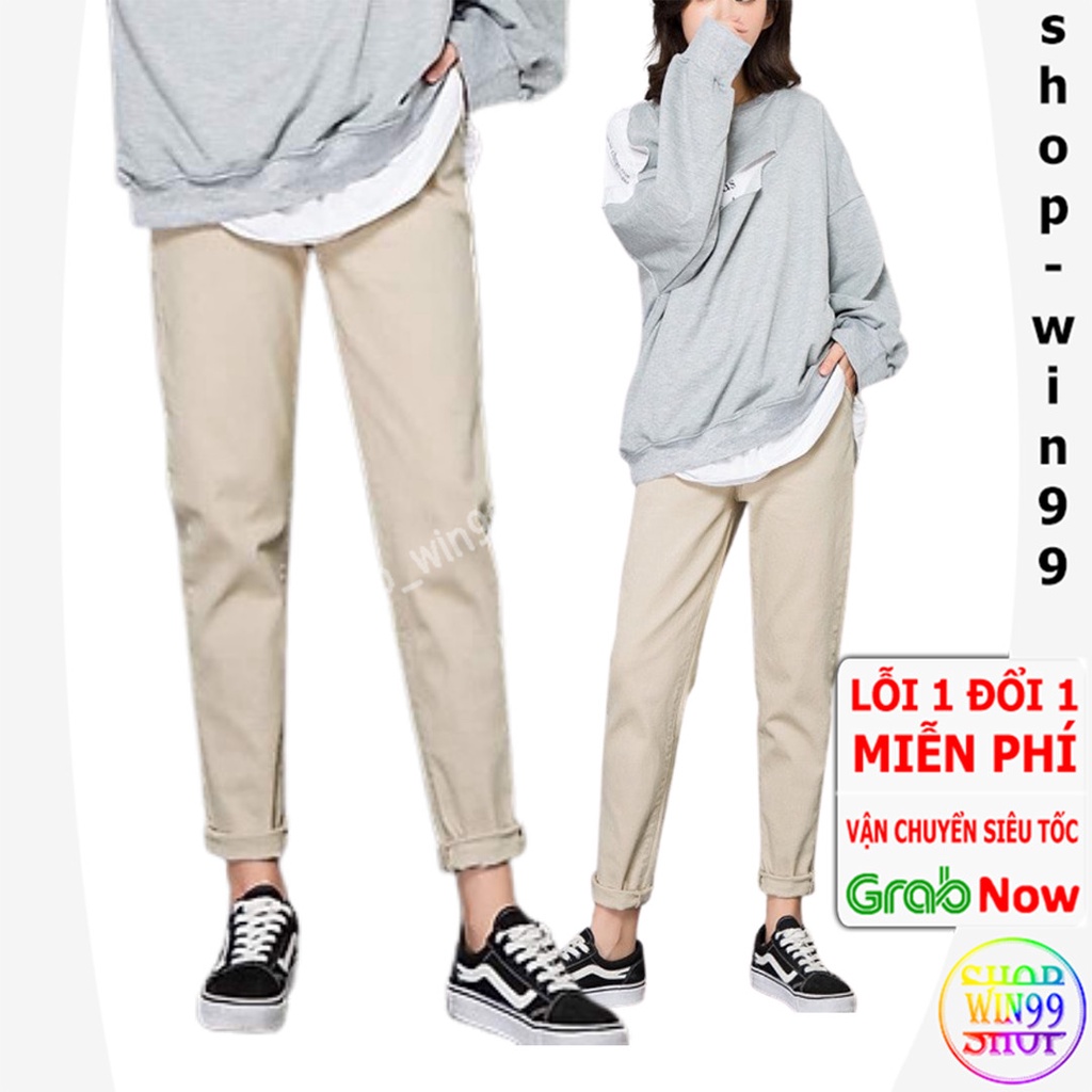 Quần baggy nam nữ unisex vải kaki TRƠN ống suông tây đen công sở đi học lưng cao ulzzang hàn quốc dây rút đẹp S0