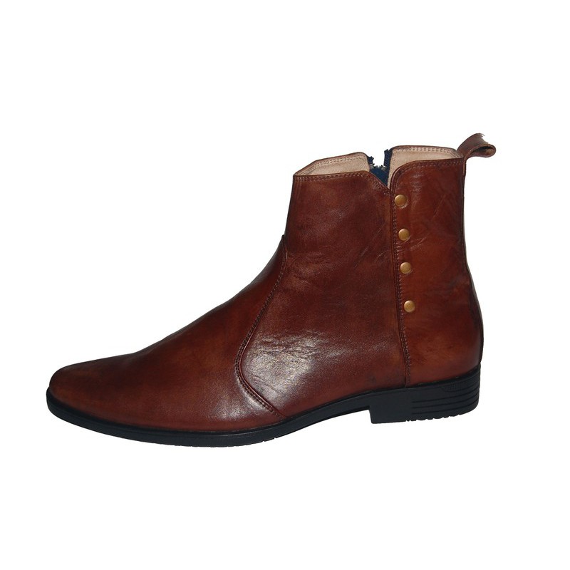 Giày boot nam dây kéo da bò thật.Bảo hành 12 tháng.MS: B121 | BigBuy360 - bigbuy360.vn