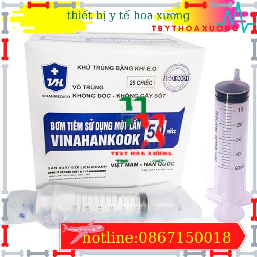 [Bán lẻ 10 chiếc] Bơm tiêm 1 lần Vinahankook 50ml