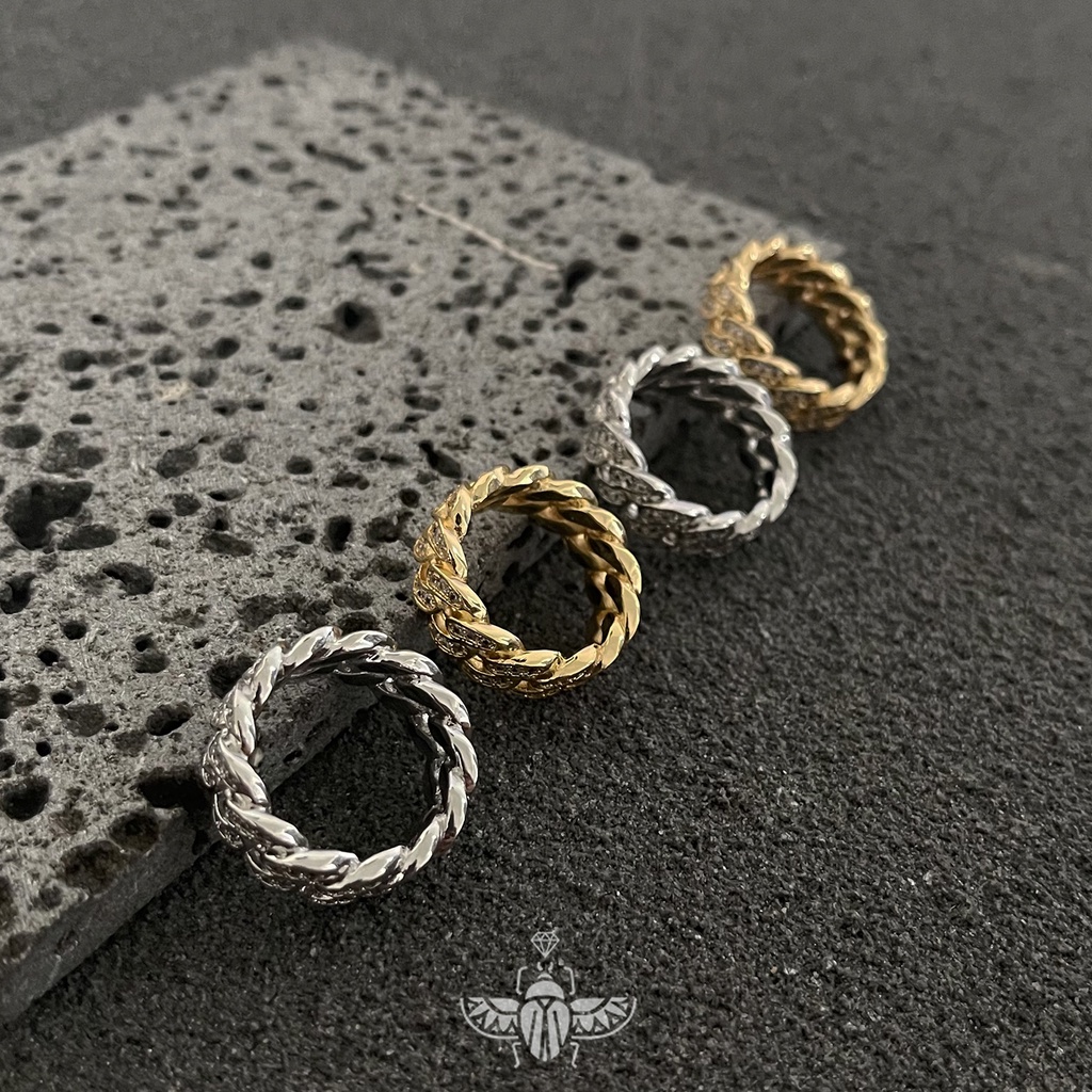 Avci Nhẫn Đeo Ngón Trỏ Đính Đá Kim Cương Phong Cách hip hop Đường Phố Cá Tính Cho Nam Và Nữ