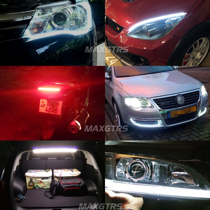 Bộ 2 Đèn LED DRL Siêu Mịn Chống Thấm Nước 30 60cm Chuyên Dụng Cho Xe Hơi