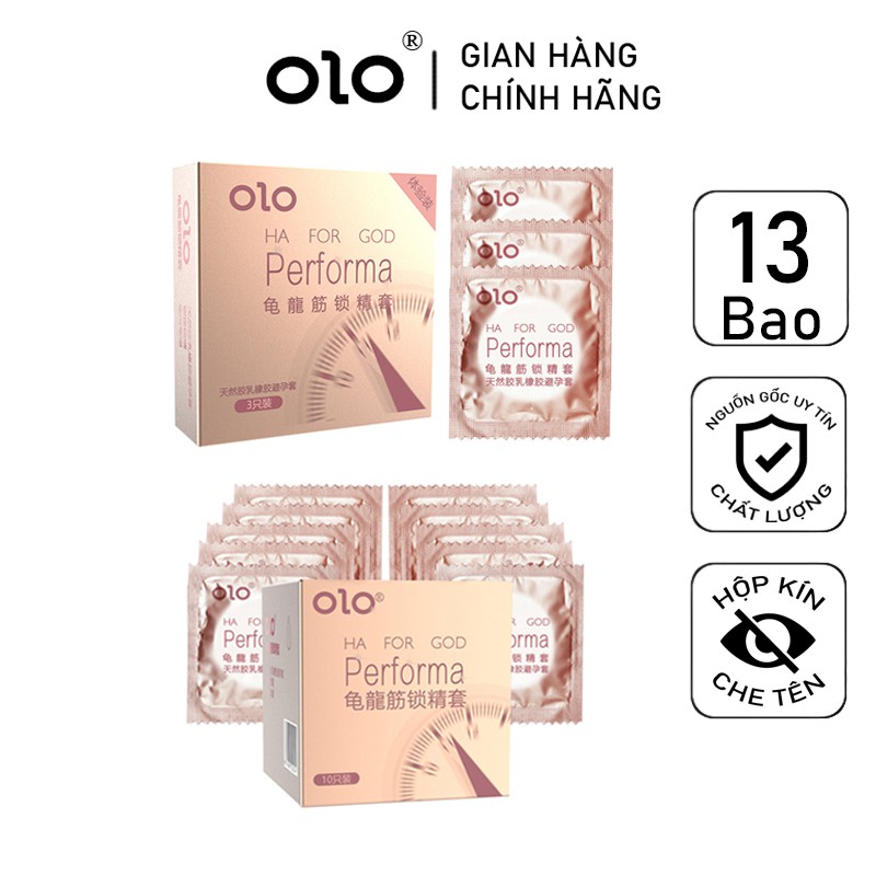 BSC Combo 2 hộp Bao Cao Su Gai PERFORMA Kéo Dài Thời Gian OLO 13 bcs