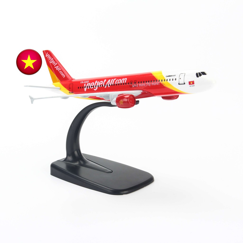 Mô hình máy bay Vietjet Airbus A320 16cm Everfly