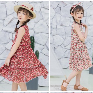 Váy bé gái , váy hoa nhí trẻ em từ 3-12 tuổi chất liệu voan tơ cao cấp VH34