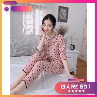 Bộ Đồ Nữ Thời Trang Mặc Nhà Mã - CÀ BÔNG BI HỒNG
