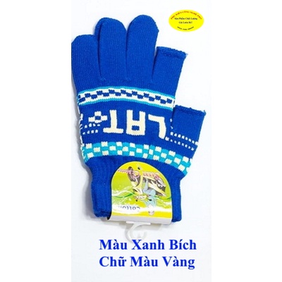 Găng tay len Bao tay len Nam Nữ Hở 2 ngón In chữ Nhãn SUN G Motor Cotton Chống nắng Giữ ấm Bảo vệ da tay Sx tại VN