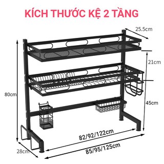 [ 2 tầng ] Kệ Bát Đa Năng Bồn Rửa, Kệ Úp Chén Bát ,Kệ Sơn Đen