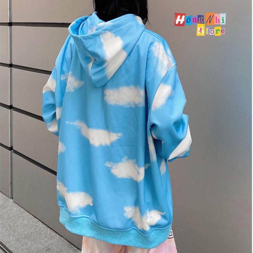 Áo Khoác Hoodie Zip 3D Oversize Ulzzang Unisex Loang Bầu Trời Dáng Rộng - MM
