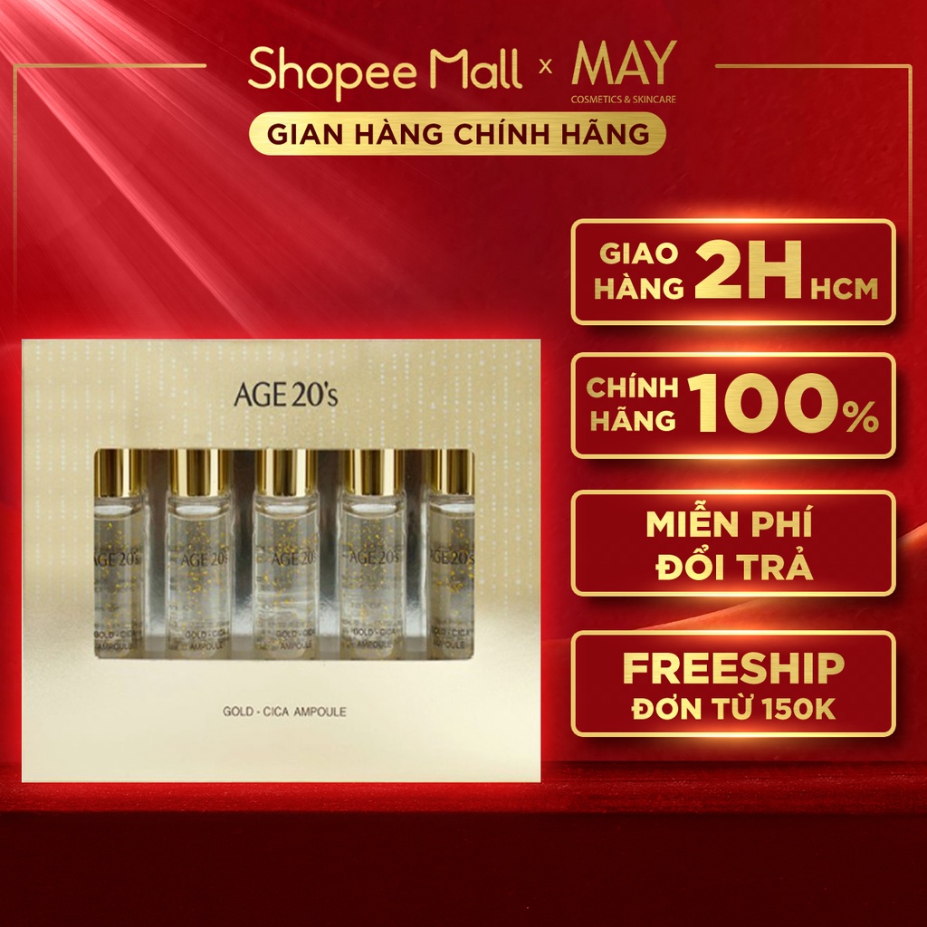 SET SERUM AGE20'S Chống Lão Hóa, Dưỡng Trắng, Giảm Mụn Gold - Cica Ampoule (SET 5EA) 10ml x 5c - CAM KẾT CHÍNH HÃNG