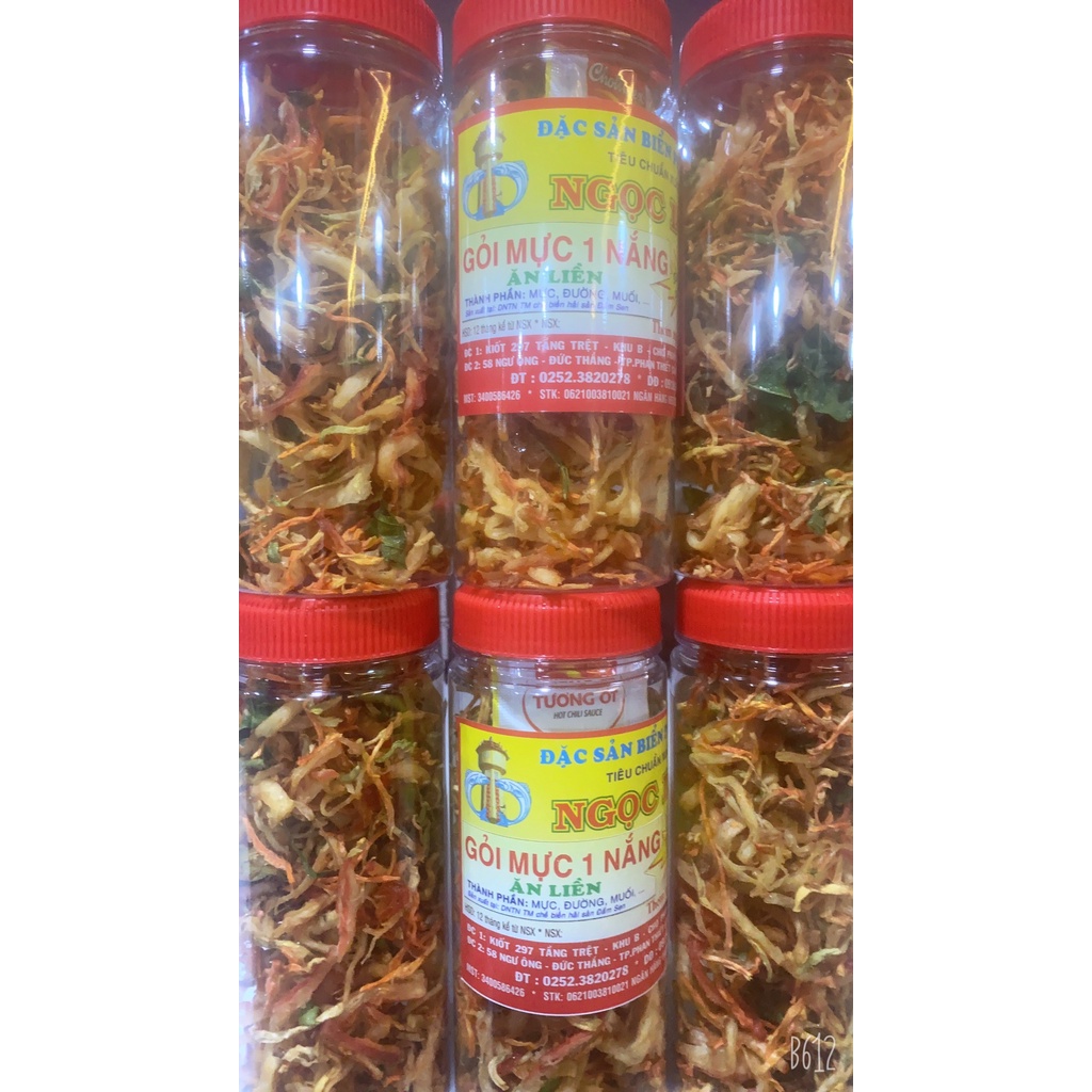 Gỏi Mực Một Nắng Nướng ( ăn liền ) là món ăn ngon của Shop Đặc Sản Biển Phan Thiết NGỌC DŨNG; Hộp 200 gram. HSD 12 tháng