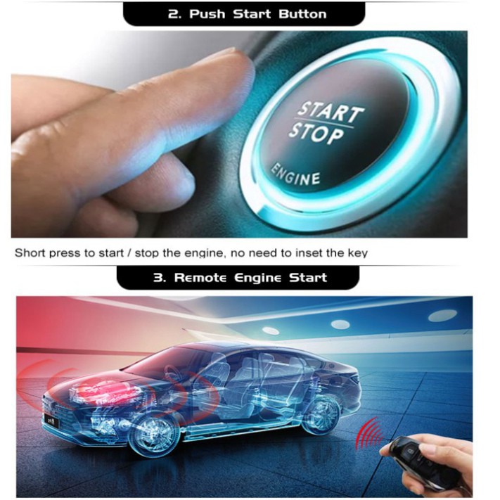 Bộ chìa khóa thông minh START-STOP điều khiển từ xa dành cho ô tô Ford nhãn hiệu OVI Mã OVI-EF010 - HÀNG CHÍNH HÃNG