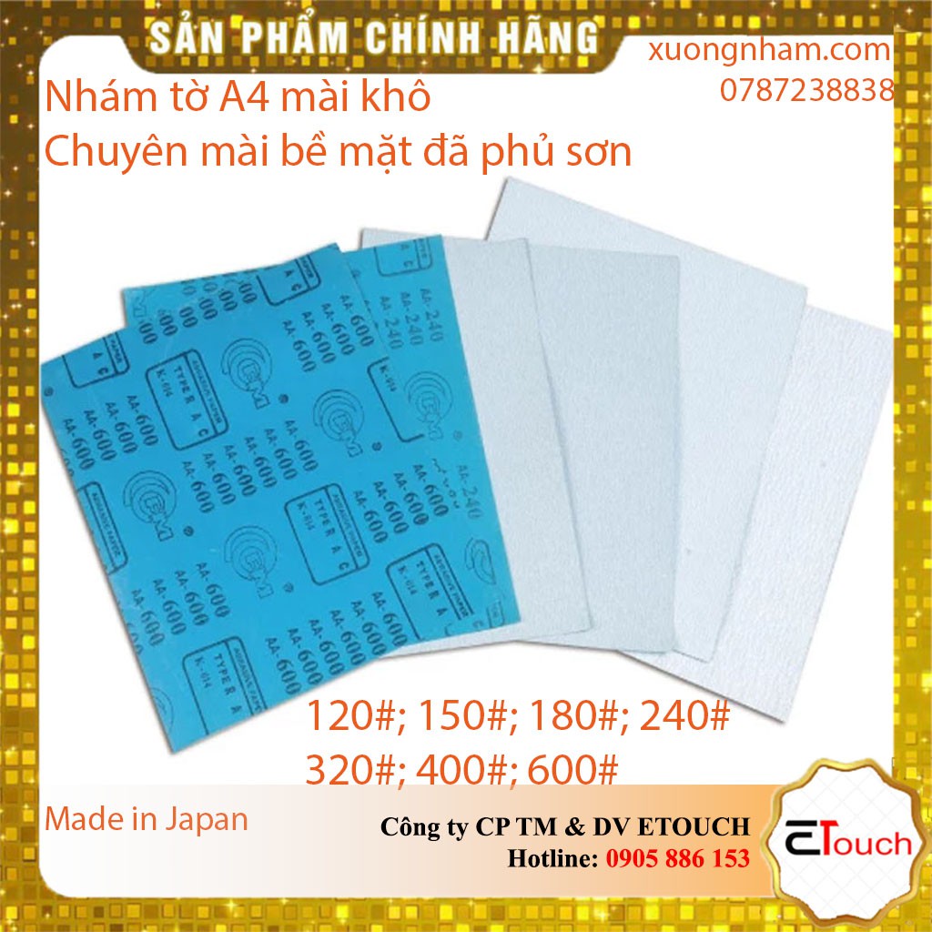 Giấy nhám Nhật Tokyo FM tờ A4 chuyên chà khô gỗ đã phun sơn Made in Japan